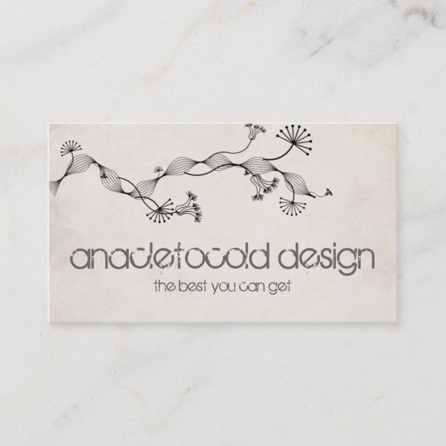 vintage wrinkled old paper business card (Front)