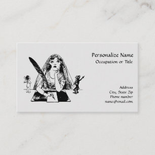 Vintage Writer Quill Good & Evil Business Card