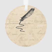 Vintage Writer’s Feather Quill Ornament
