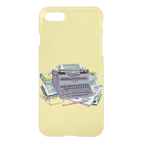 Vintage Writers Tools Typewriter Paper Pencil iPhone SE87 Case