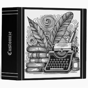 Vintage Writer's Theme 2 Color Me 3 Ring Binder