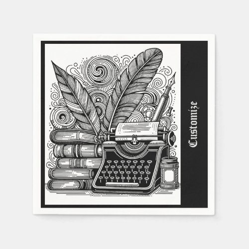  Vintage Writers Theme 2   Napkins