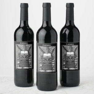 Vintage Writer's Theme 3 Color Me Wine Label