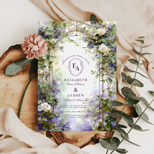 Vintage Wrought Iron Gate Garden Wedding Invitation