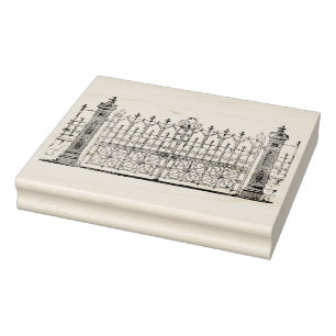 Vintage Wrought Iron Gate Rubber Art Stamp