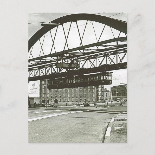 Vintage Wuppertal Floating Train Photo Postcard (Front)