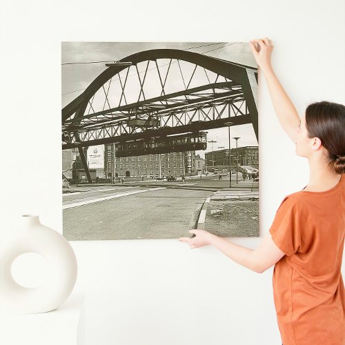 Vintage Wuppertal Floating Train Photo Poster