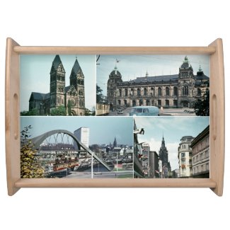Vintage Wuppertal Photo Collage Serving Tray