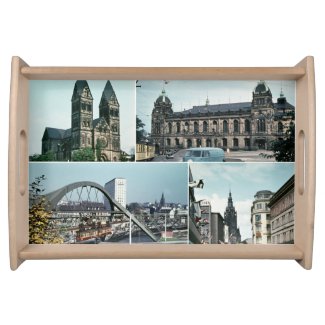 Vintage Wuppertal Photo Collage Serving Tray