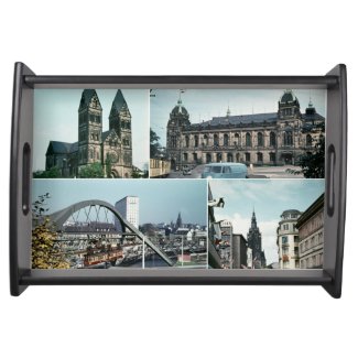 Vintage Wuppertal Photo Collage Serving Tray