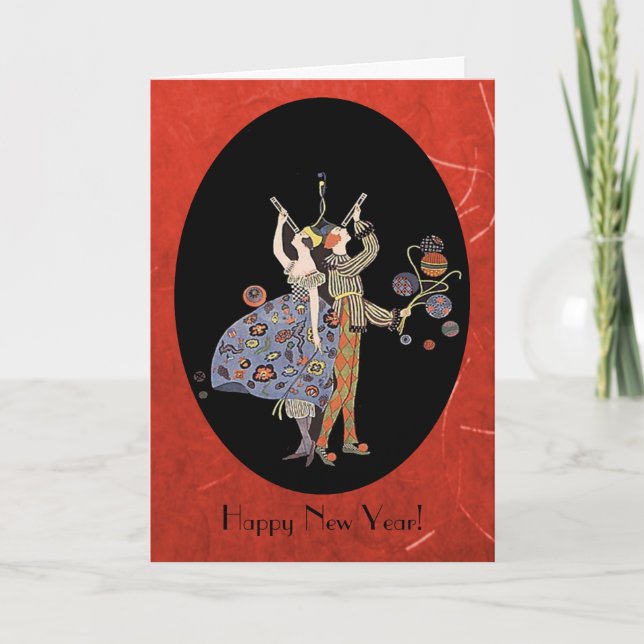 Vintage WW1 Art Deco Party Custom Holiday Card (Front)