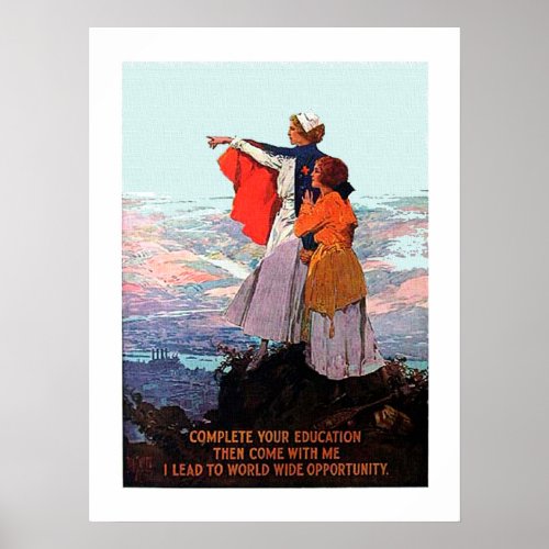 Vintage WW1 Student Nurse Recruitment Poster