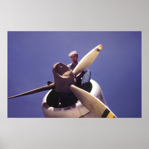 Vintage WW2 Navy PBY Airplane Poster