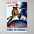 Vintage Canadian WW2 Attack On All Fronts Poster | Zazzle.com