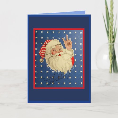 Vintage WW2 Santa Claus Card Copy