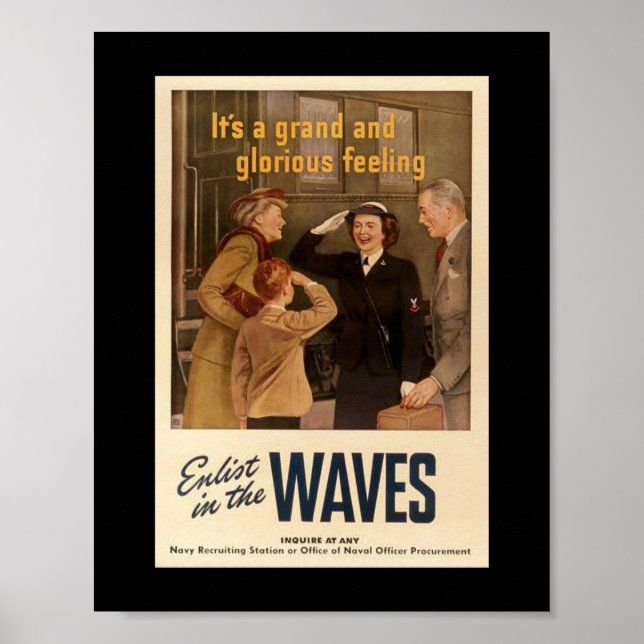 Vintage WW2 WAVES Poster (Front)