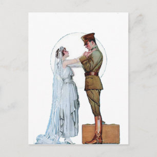 Vintage WWI Army Bride Postcard