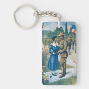 Vintage WWI 'Colored Man Is No Slacker' Replica Keychain