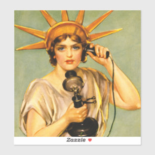 Vintage WWI Hello This Is Liberty Speaking Poster Sticker