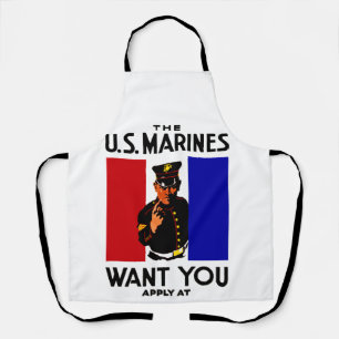 Vintage WWI Marine Recruitment Poster Apron