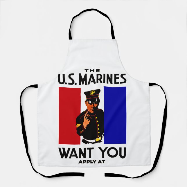 Vintage WWI Marine Recruitment Poster Apron (Front)