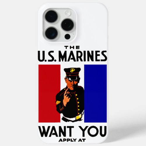 Vintage WWI Marine Recruitment Poster iPhone 15 Pro Max Case