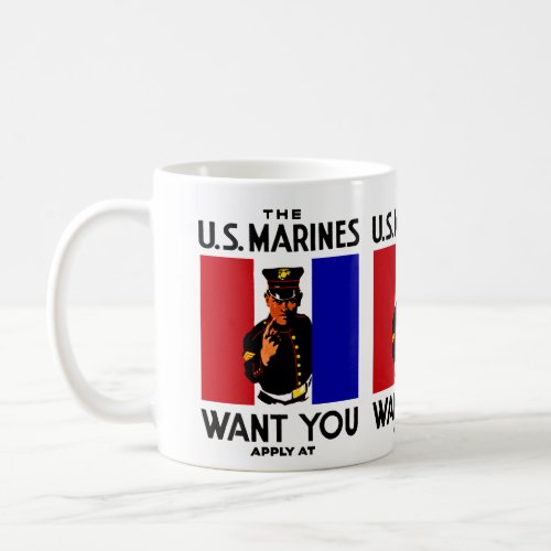 Vintage WWI Marine Recruitment Poster Coffee Mug