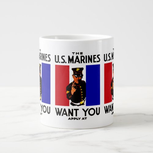 Vintage WWI Marine Recruitment Poster Giant Coffee Mug