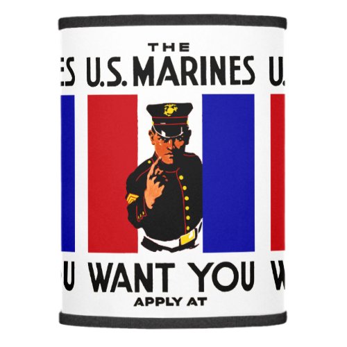 Vintage WWI Marine Recruitment Poster Lamp Shade
