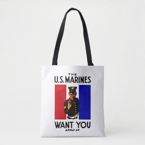Vintage WWI Marine Recruitment Poster Tote Bag