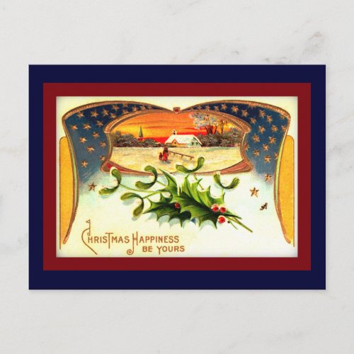 Vintage WWI Patriotic Christmas Postcard