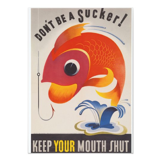 Vintage WWII American Propaganda Fish Card