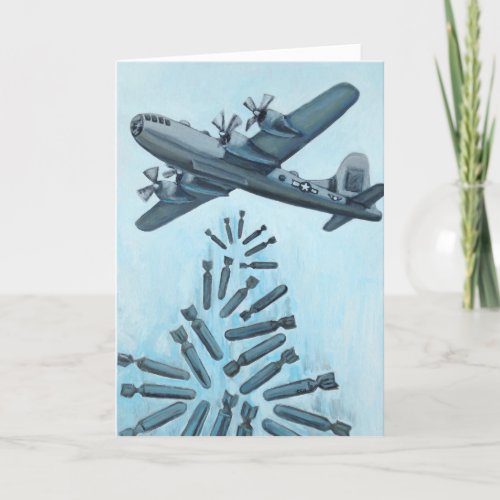 Vintage WWII B_29 Bomber Air Force Greeting Card