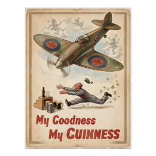 Vintage WWII Irish Aviation Poster - My Goodness 