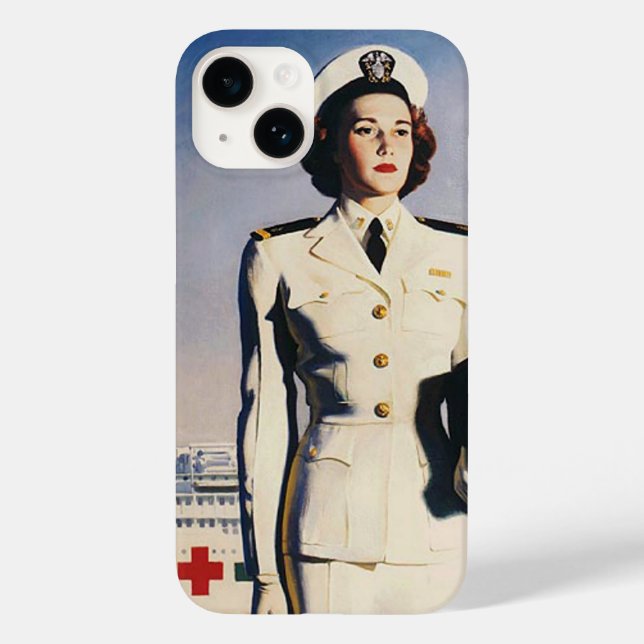 Vintage WWII Navy Nurse Case-Mate iPhone Case (Back)