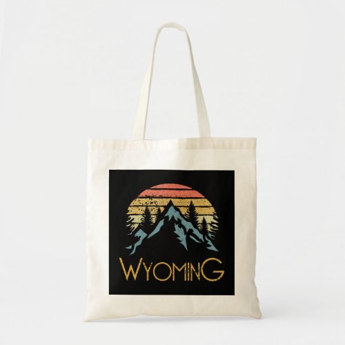 Vintage WY Wyoming Mountains Outdoor Adventure  Tote Bag
