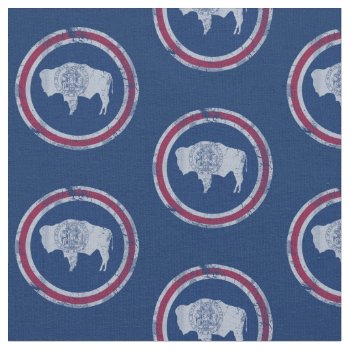 Vintage Wyoming Flag Pattern Fabric by clonecire at Zazzle