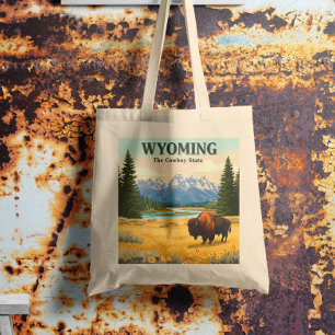 Vintage Wyoming Tote Bag