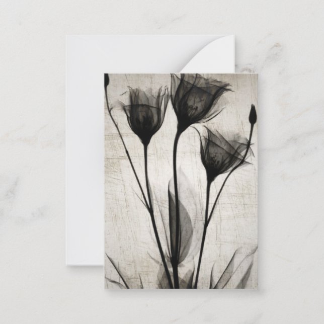 Vintage X-Ray Flowers Note Card (Front)