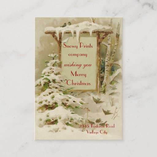 Customizable Vintage Xmas 1902 Business Card Template
