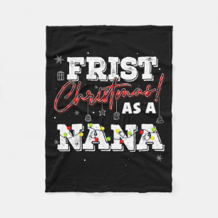 Vintage Xmas First Christmas As A Nana New Baby Fa Fleece Blanket