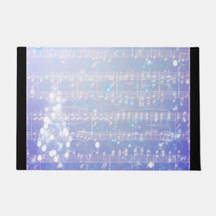 Vintage Xmas Music Background - Blue Doormat