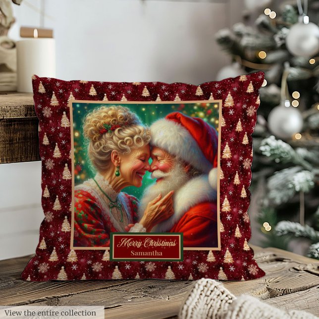 Vintage Xmas Pillow Personalized Mr Mrs Claus (Vintage Xmas Pillow Personalized Mr Mrs Claus)