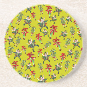 Vintage Xmas Pixies Coaster