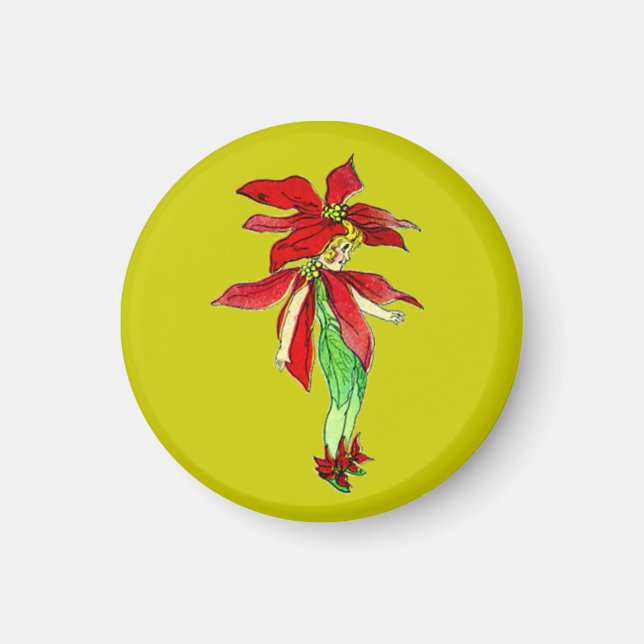 Vintage Xmas Pixies Magnet (Front)