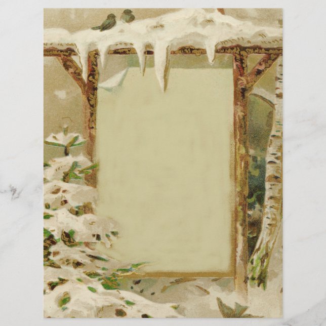 Vintage Xmas Yard Scene Letterhead (Front)