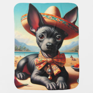 Vintage Xoloitzcuintle Baby Blanket