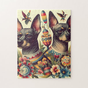 Vintage Xoloitzcuintle Illustration Jigsaw Puzzle