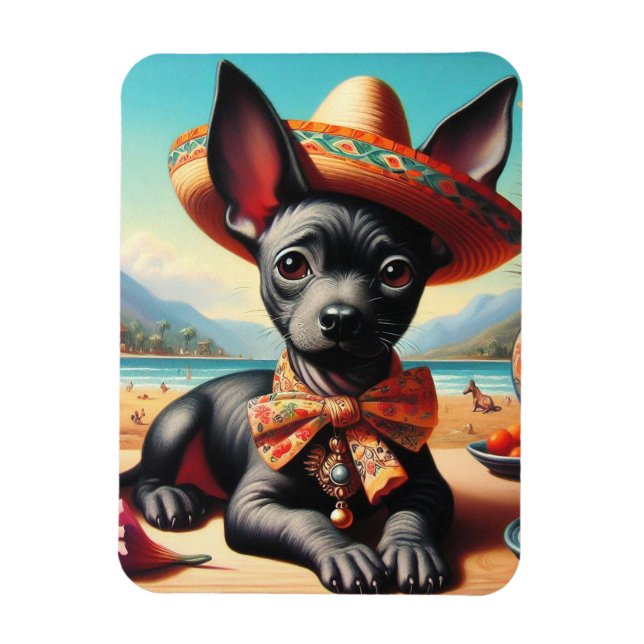 Vintage Xoloitzcuintle Magnet (Vertical)