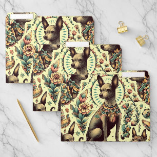 Vintage Xoloitzcuintle Seamless File Folder